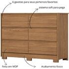 Cômoda Ravenna 6 Gavetas Nature - Henn