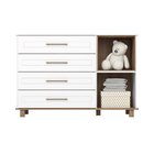 Cômoda Retrô 1 Porta E 4 Gavetas Harper Branco Hp/jequitibá Hp