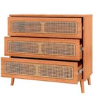 Cômoda Retrô 3 Gavetas Com Porta Telada 100% Mdf   Freijo Mad