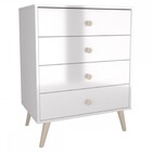 Cômoda Retrô 4 Gavetas Branco - Nova Mobile