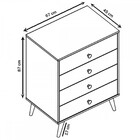 Cômoda Retrô 4 Gavetas Branco - Nova Mobile