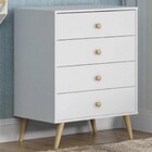 Cômoda Retrô 4 Gavetas Branco - Nova Mobile