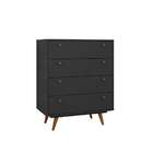 Cômoda Retrô 4 Gv Preta