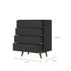 Cômoda Retrô 4 Gv Preta