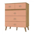 Cômoda Retrô 5 Gavetas Nature/camarim - Panorama Móveis