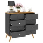 Cômoda Retrô 8 Gavetas  Nogal/grafite