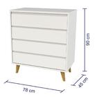 Cômoda Retrô Branco Fosco