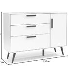 Comoda Retrô Com Porta Matic Branco Eco Wood 19984 Quarto Bebe