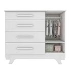 Cômoda Retrô Lisa 4 Gavetas 1 Porta Móveis Peroba