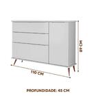 Comoda Retro Melinda 1 Porta E 3 Gavetas Cinza 100% Mdf