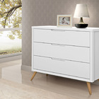 Cômoda Retro Old Clean Com 03 Gavetas Branca Potente