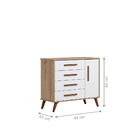 Comoda Retro Pagani Carvalho Rustico Branco