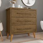 Cômoda Retrô Para Quarto 3 Gavetas Belvedere G03 Canela - Mpo