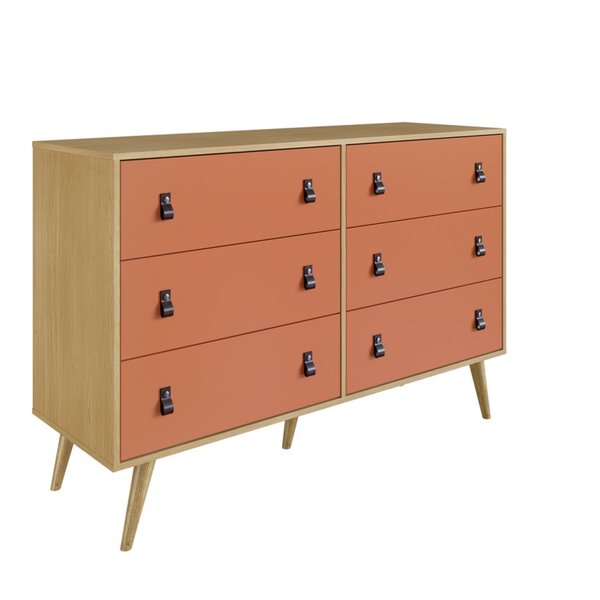 Cômoda Retrô Para Quarto 6 Gavetas Design Wood Argila | Leroy Merlin