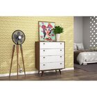 Cômoda Retrô Plus 4 Gv Rustik Carvalho Branco Acetinado