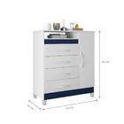 Cômoda Reyna 4 Gavetas Azul