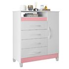 Cômoda Reyna 4 Gavetas Rosa