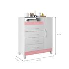 Cômoda Reyna 4 Gavetas Rosa