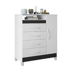 Cômoda Reyna Branco Azul Titanium Rosa 4 Gavetas