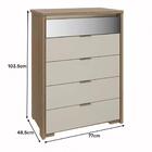 Cômoda Rimo Regência 5 Gavetas Carvalho/off White