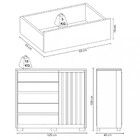 Cômoda Ripada 5 Gavetas 1 Porta Com Pés Duetto Albatroz