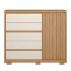 Cômoda Ripada 5 Gavetas 1 Porta Com Pés Duetto Albatroz