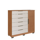 Cômoda Ripada 6 Gavetas 1 Porta Com Pés Vegas Faimec