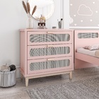 Cômoda Rosa Com Gavetas Espaçosas Para Bebê Isa