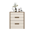 Cômoda Rosana 4 Gavetas Castanho Wood Off White Tana Decor
