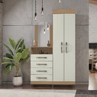 Cômoda Roupeiro 4 Gavetas 2 Portas Lion Cacau/off White