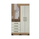 Cômoda Roupeiro 4 Gavetas 2 Portas Lion Cacau/off White