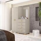 Cômoda Roupeiro 4 Gavetas Espelho Gerórgia Fendi