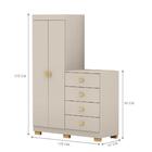 Cômoda Roupeiro 4 Gavetas Gerórgia Fendi