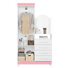 Comoda Roupeiro Com Espelho Tokyo Rosa