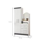 Comoda Roupeiro Com Espelho Tokyo Titanium