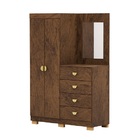 Cômoda Roupeiro Cristal Com Espelho Imbuia - Vila Rica