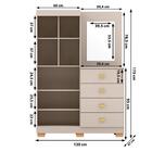 Comoda Roupeiro Espelho 120 Cm 2 Portas 20034 Vlr