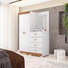 Comoda Roupeiro Espelho 120 Cm 2 Portas 20034 Vlr