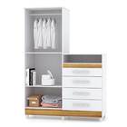 Cômoda Roupeiro Infantil 2 Portas 4 Gavetas Branco Flex Line