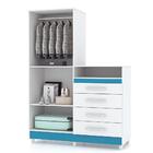 Comoda Roupeiro Infantil C Espelho 4 Gavetas Verna Branco Azu