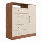 Cômoda Rubi 1 Porta 5 Gavetas Freijó/off White - Irm Móveis