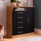 Cômoda Rubi 1 Porta 5 Gavetas Freijó/preto - Irm Móveis