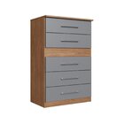 Cômoda Safira 5 Gavetas 95,7x62,8x40 Cm Freijó/cinza