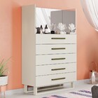 Cômoda Santorini 2 Portas 5 Gavetas 100% Mdf Off White  – Eur