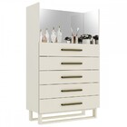 Cômoda Santorini 2 Portas 5 Gavetas 100% Mdf Off White  – Eur