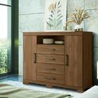 Cômoda Santos Andirá 2 Portas 4 Gavetas 1 Nicho Havana Master