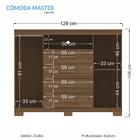 Cômoda Santos Andirá 2 Portas 4 Gavetas 1 Nicho Havana Master