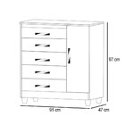 Cômoda Sapateira 01 Porta E 05 Gavetas Line 20016 Imbuia/cham