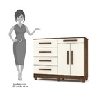 Cômoda Sapateira 02 Portas 5 Gavetas Sírius Imbuia/champanhe