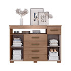 Cômoda Sapateira 05 Gavetas E 02 Portas Oslo Nogal Mx Móveis